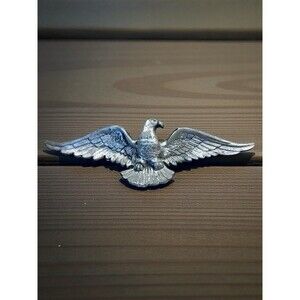 Vtg Cast Silver Metal 3D Eagle Bird Wall Hanging Made In Japan 17.5”
